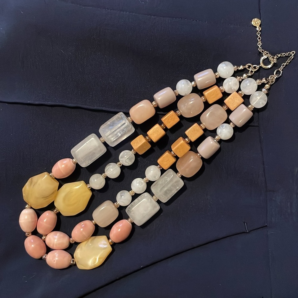LOFT multicolor stone necklace 9.5” long +/- 1” with different clasp positions